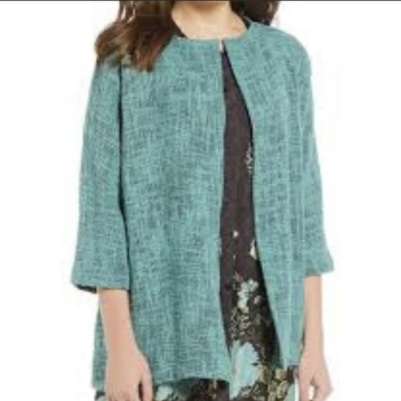 NWT Masai Green Draped Open Front Textured Knit Jacket size XL - Picture 4 of 7